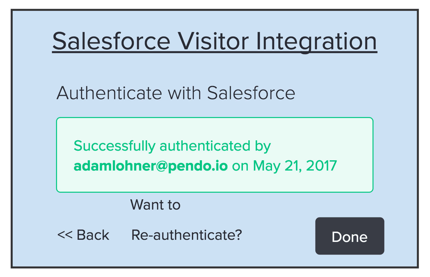 Pendo Salesforce Integration - salesforce authentication